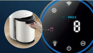 Follow the smart filter status indicator on your device