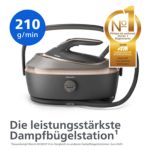 Die leistungsstärkste Dampfbügelstation*. Von der Nr. 1 Bügelmarke Philips.