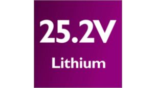 Puissantes batteries lithium de 25,2 V, pour une charge rapide