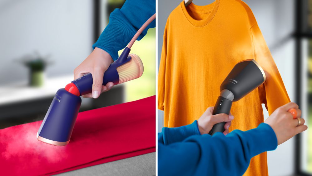 Plug & play: ready to use in seconds, no ironing board needed