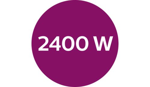 2400 W voor snelle opwarming in 30 seconden