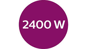 A 2400 wattos teljesítménnyel erős és folyamatos a gőzkibocsátás
