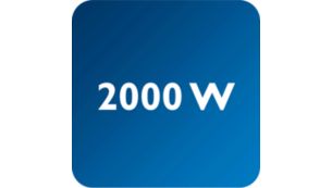 Vermogen tot 2000 W voor constant hoge stoomproductie