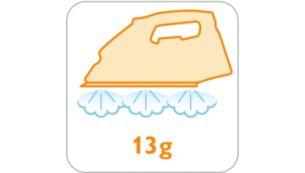 분당 최대 13g의 연속 스팀 분사