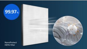 HEPA filter traps 99.97% of ultra-fine particles