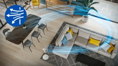 Ample airflow stream for instant comfort