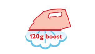 120 g steam boost to remove stubborn creases easily
