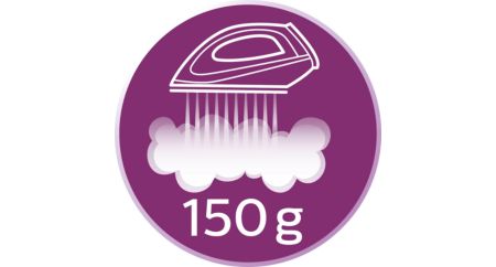 Up to 150 g steam boost blasts stubborn creases