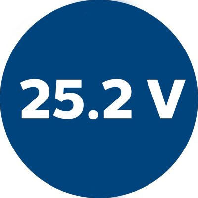 Jaudīgs 25,2 V litija jonu akumulators līdz 1 stundu ilgai tīrīšanai