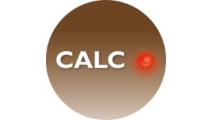 O indicador Calc-clean avisa quando tem de descalcificar o aparelho