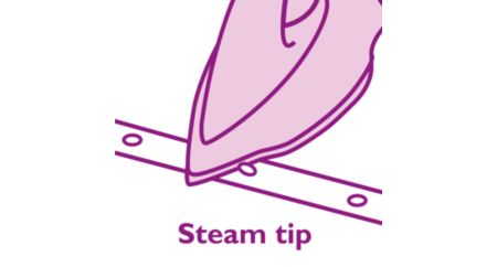 Steam tip allows you to have steam in hard-to-reach areas
