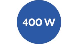 Motor potente de 400W com botão de liga/desliga e função turbo