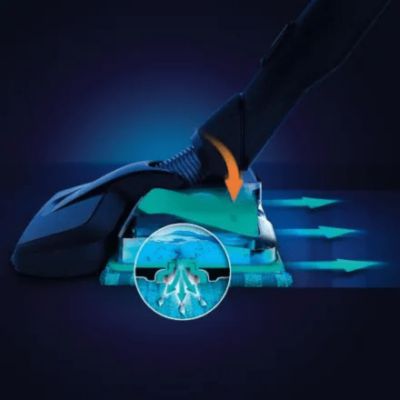 适用于多种灰尘类型，包括适用于顽固污垢的 AquaBoost