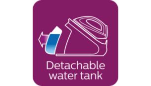 2.2 L XL detachable water tank, ideal for families