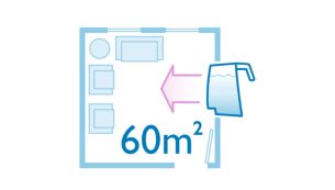 Cleans more than 60m2 with one water tank