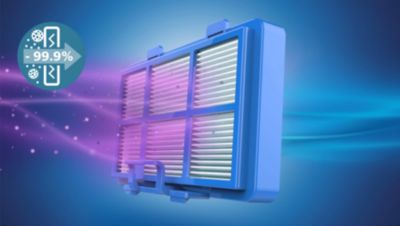 Efektyvus HEPA filtras sulaiko > 99,99 %* dalelių