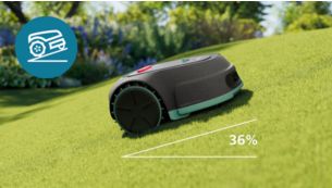 Bewältigt Steigungen von bis zu 36%.