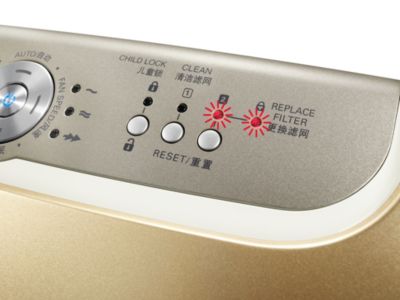 Opozorilo za varovanje zdravega zraka vas opomni, ko je čas za menjavo filtra