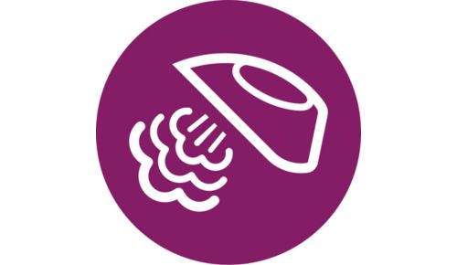 Krachtige stoom voor de ultieme verwijdering van kreuken
