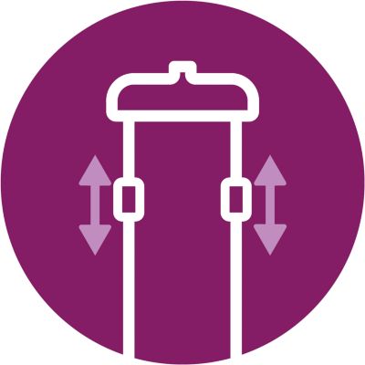 Adjustable double pole for various height settings