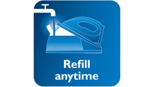 F&uuml;lle den Wassertank jederzeit nach, auch w&auml;hrend des B&uuml;gelns