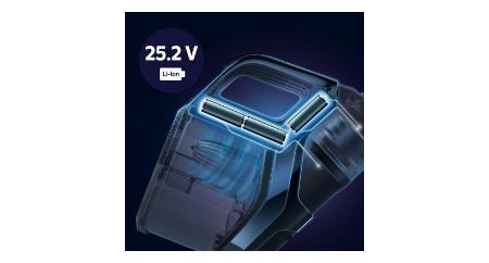 Jusqu'à 75 minutes* de nettoyage puissant avec la batterie li-ion 25,2 V