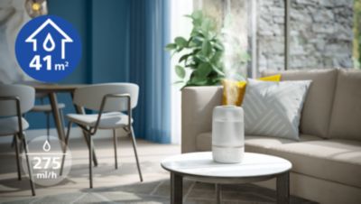 Eficaz em ambientes de até 41 m² com 275 ml/h