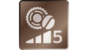 Juster lengden: 5 innstillinger for aromastyrke og 5 for kvernen