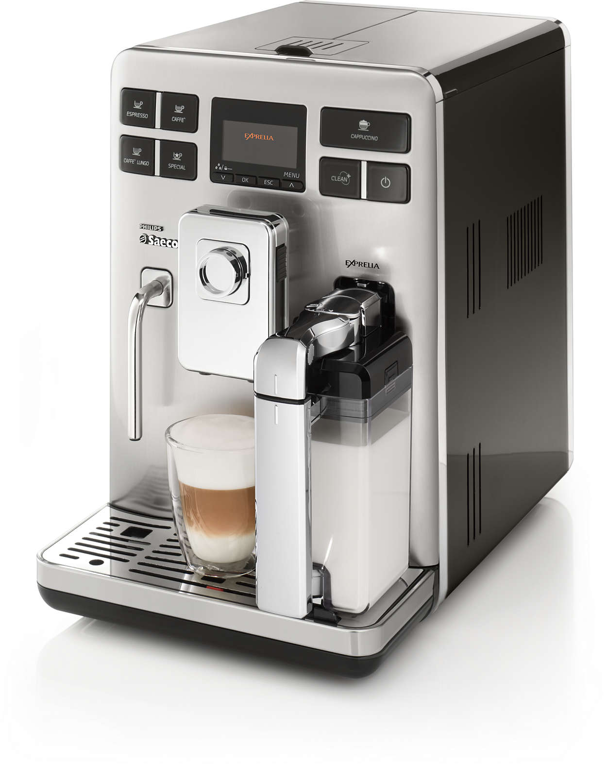 Espresso and cappuccino at a single touch