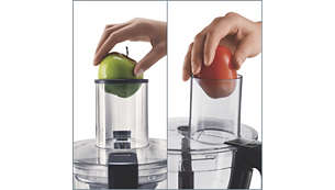 Do XL podávacej trubice sa zmestí celé ovocie alebo zelenina