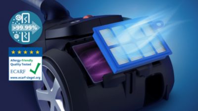 Parima jõudlusega HEPA-filter püüab kinni > 99,99%* osakestest