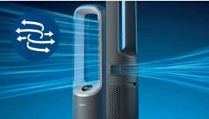 Fuldt justerbar luftstr&oslash;m til k&oslash;ling, opvarmning og cirkulation