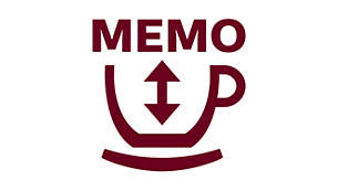 Obţine o cafea cu concentraţia pe care ţi-o doreşti, mulţumită funcţiei Memo