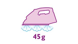 Stoomproductie tot 45 g/min. voor gladdere strijkresultaten