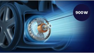 Motore da 900W, aspirazione potente