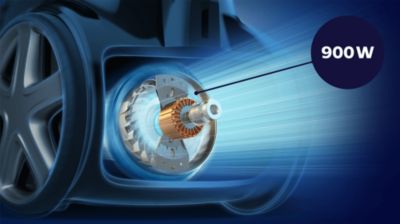Motor od 900 W za veliku usisnu snagu