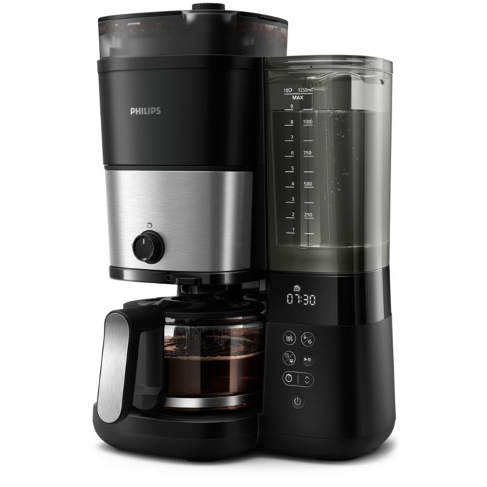 Coffee pot with grinder built in best sale