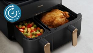 Garzeiten in beiden K&ouml;rben synchronisieren f&uuml;r gleichzeitiges Servieren