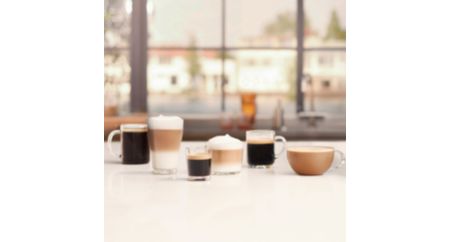 Enjoy 6 beverages at your fingertips, including café au lait