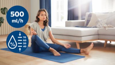 Humidification automatique jusqu'à 500 ml/h avec 4 réglages