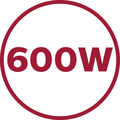 Motor de 600 W para um desempenho excelente