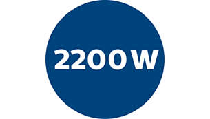 2200 Watt motor generating max. 500W suction power