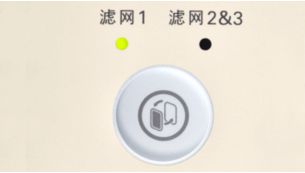 当需要更换过滤网时，滤网更换提醒指示灯会发出提示