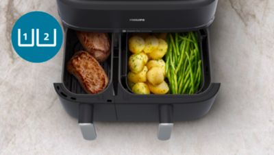 2 krepšeliai – 2 dydžiai patiekalams