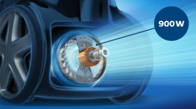 900 W motor za veliko moč sesanja