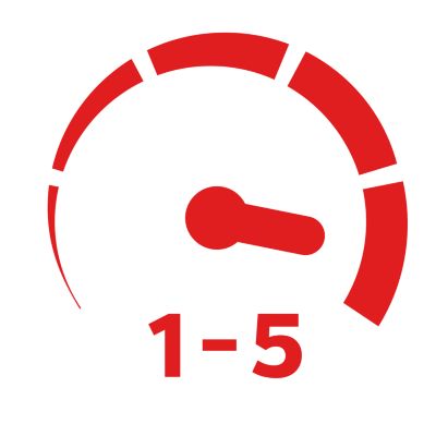 Várias opções de velocidade de batida