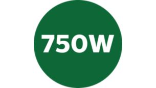 Motor de 750 W para um desempenho excelente