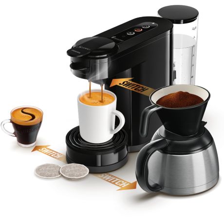 HD6594/62 Switch 3in1 Pude- og filterkaffemaskine