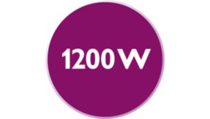 1200 W nodrošina patstāvīgu tvaika plūsmu