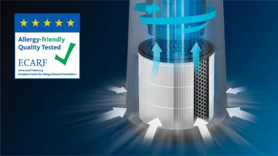 Filtreerib 99,5% osakestest suurusega vaid 0,003 mikronit